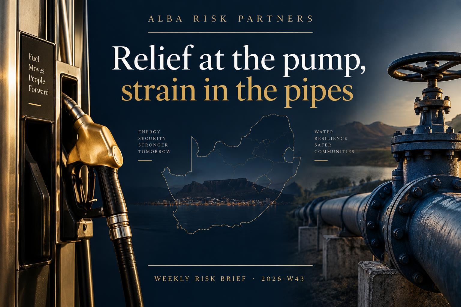 Weekly Risk Brief: Relief at the Pump, Strain in the Pipes (Week 43, 2026)